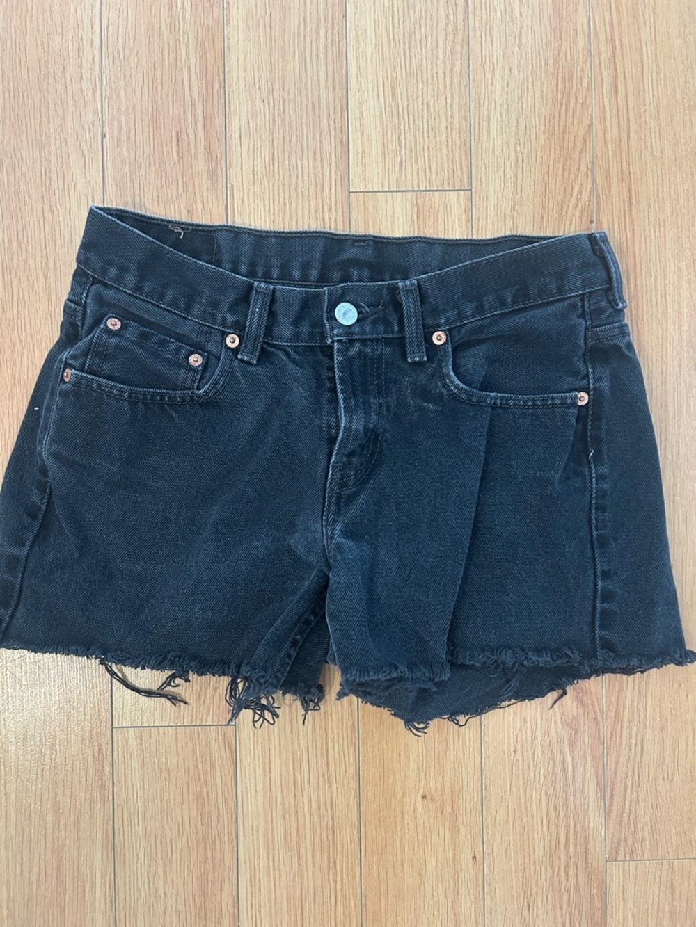 Levi’s Black Denim Cutoff Shorts - Casual Frayed Hem
